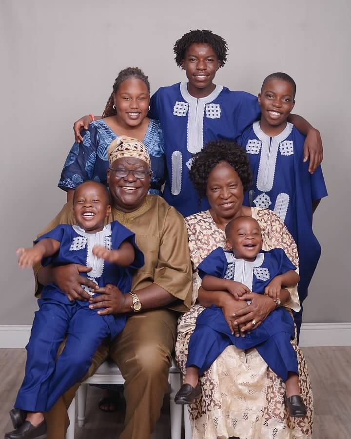 Apostle and Deaconess Odeneye with their grandchildren
