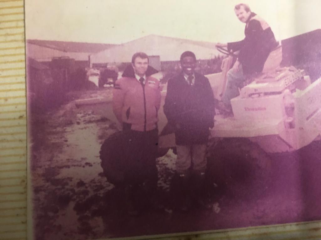 Henry Odeneye with colleagues during training in the United Kingdom